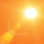Hazy sun with orange background