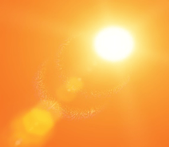 Hazy sun with orange background